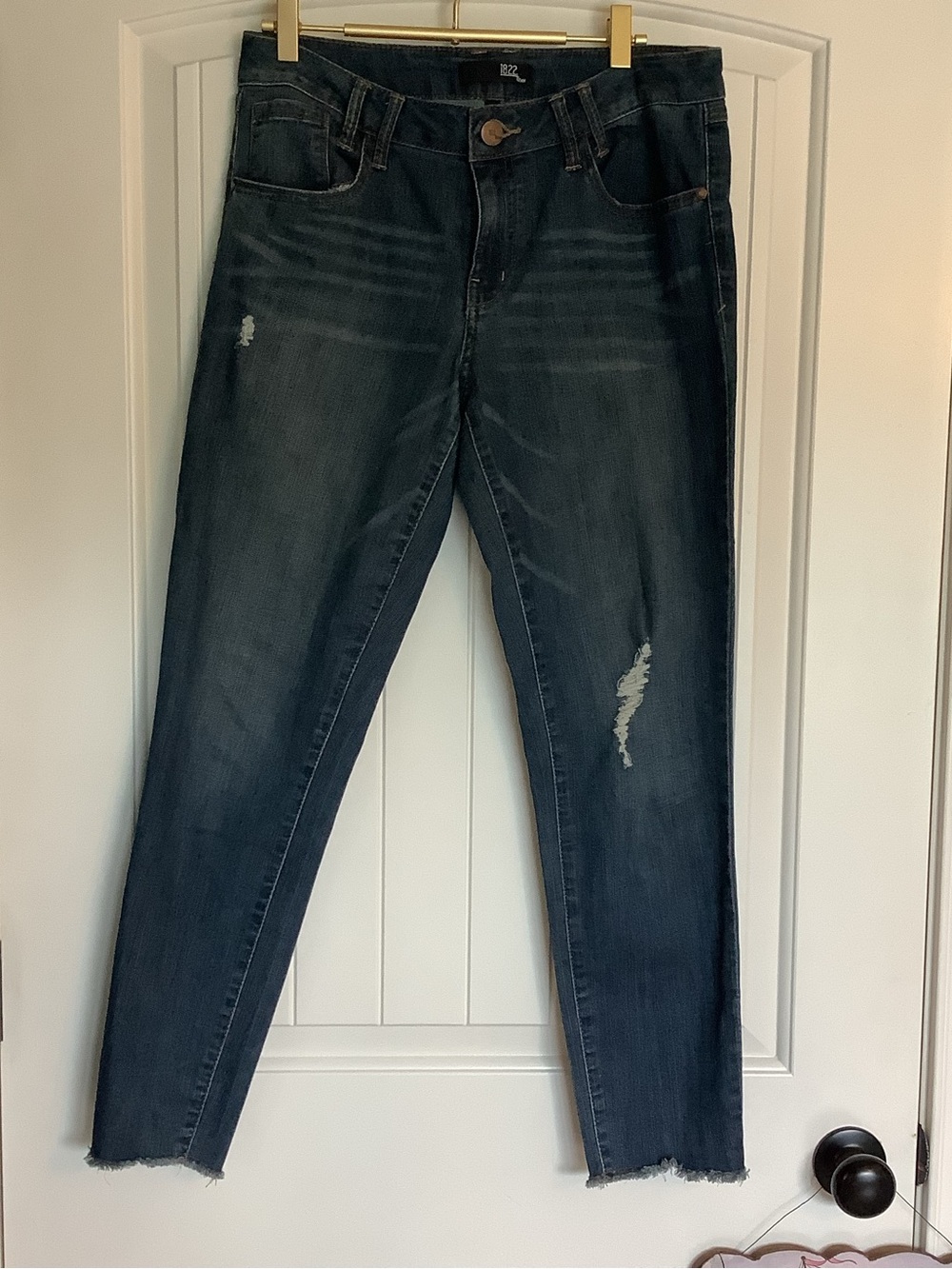 Dark Blue Distressed High-Rise Women’s Jeans